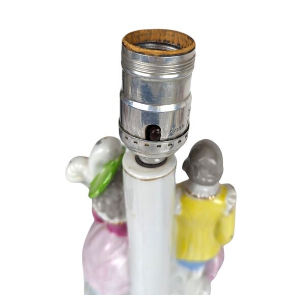 Vintage Ceramic Couple Lamp: Romantic Mid-Century Table Lamp - Picture 3 of 6